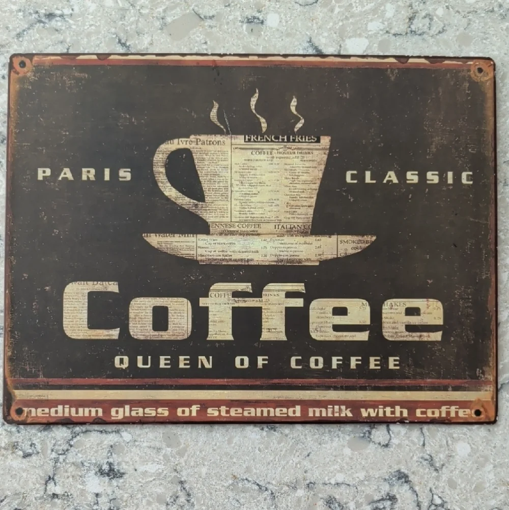 Vintage Look  Coffee Metal Sign